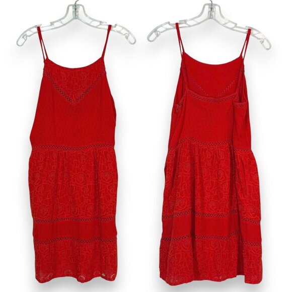 Superdry Red Orange Sun Dress Sundress Embroidered Mini 6 - Picture 3 of 13
